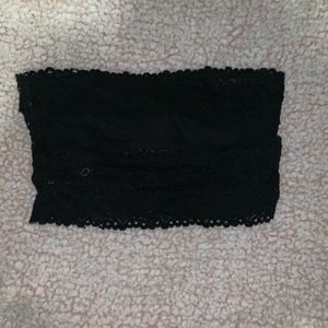 black lace tube top from arie with back cut out